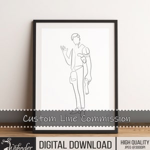 Custom Line Commission, Line Art From Picture, Gaming Art, Anime Print, Character Design, Let Me Design Something For You