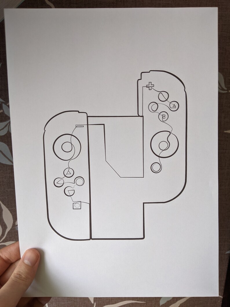 Abstract Controller Line Drawing Minimalist Art Gaming Wall - Etsy