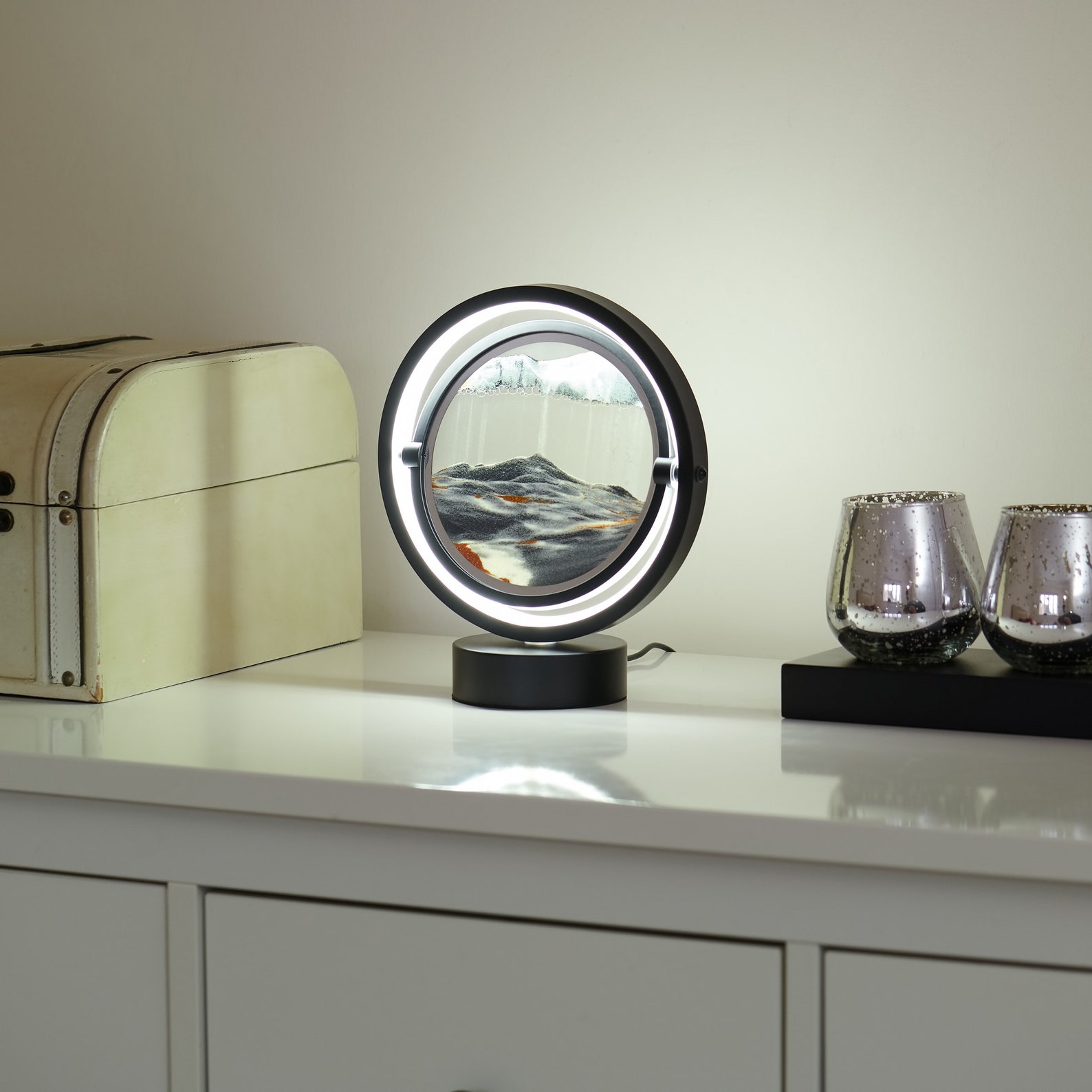 Auraglow LED Sandscape Table Touch Lamp 3D Moving Sand Art Etsy UK