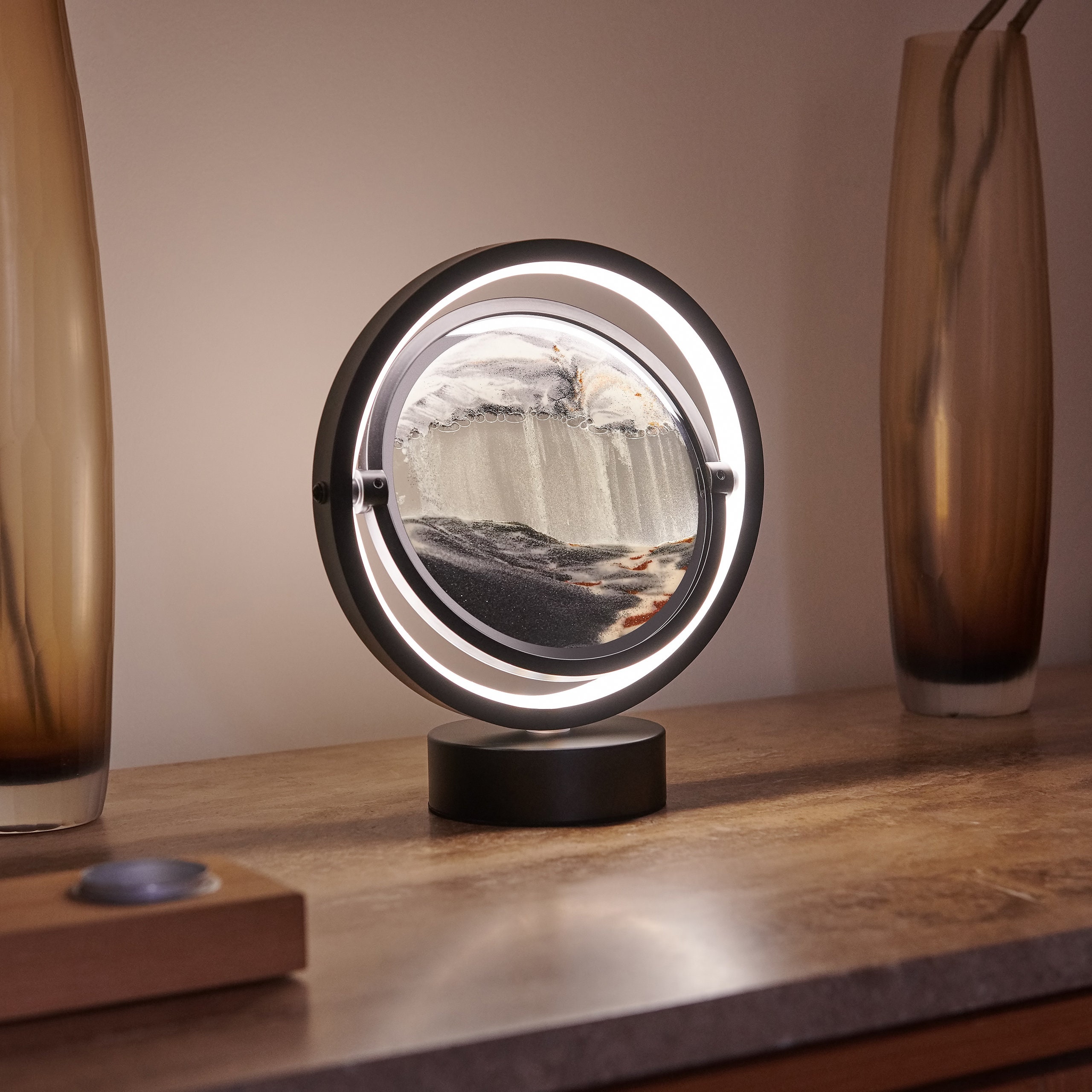 Auraglow LED Sandscape Table Touch Lamp 3D Moving Sand Art Etsy UK