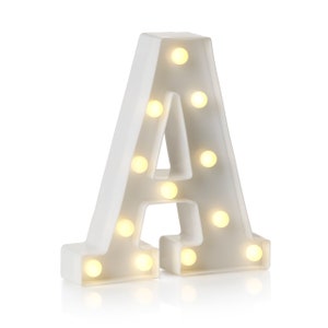 Auraglow LED-Buchstaben & Zahlen Leuchtset – Warmweiß, Batteriebetrieben, 4-Stunden-Timer, Für Deko & Nachtlicht
