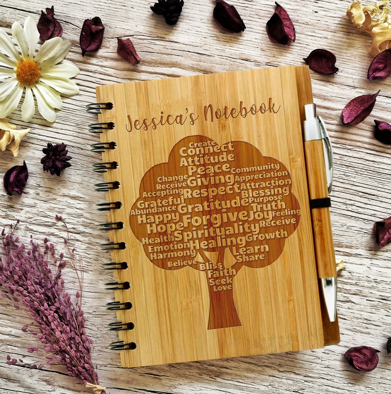 Personalised Bamboo Recipe Book Journal with Pen Gift Baking Etsy