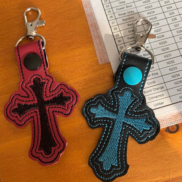 Cross Keychain Etsy