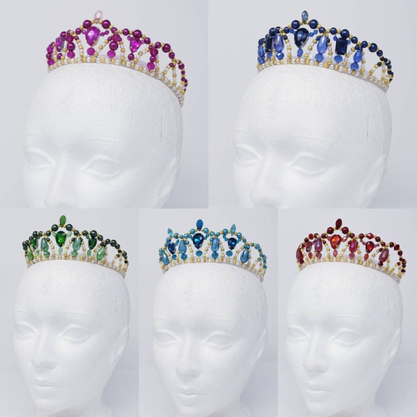 Piccola tiara da balletto con perline, copricapo e corona