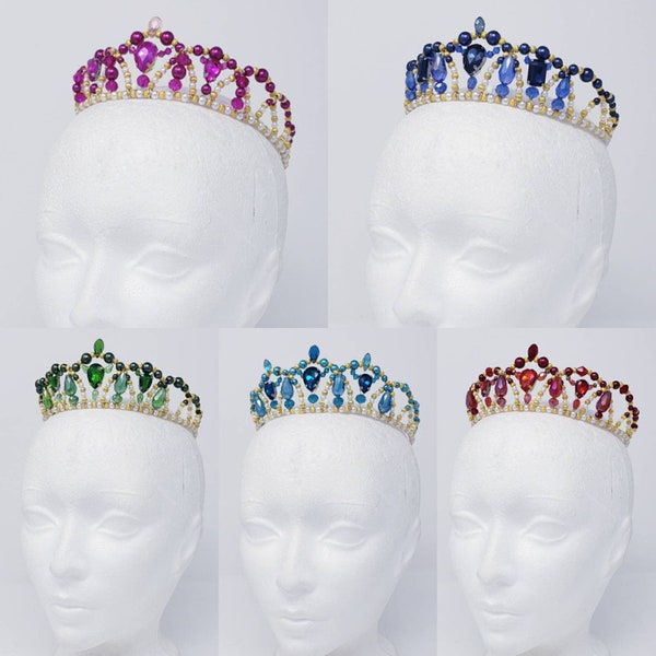 Pequeña tiara de ballet con cuentas, tocado, corona