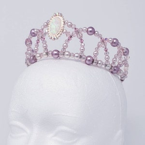 Beaded ballet tiara, headpiece - pink