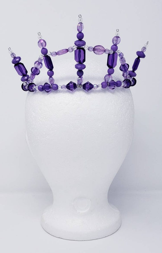 Purple Beaded Hair Crown ballet headpiece Regal purple and lilac ballet tiara main image 2