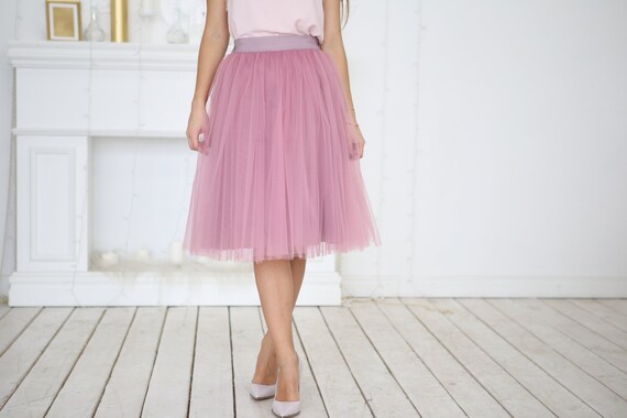 short pink tulle skirt