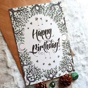 Anniversaire effrayant - carte de voeux A5 par Grace Moth - gothique 5,8 x 8,3