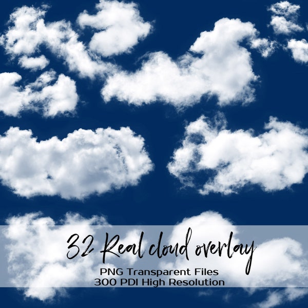 32 PNG Clouds Clipart, Realistic Clouds Images, PNG Photoshop Overlays, Realistic White Clouds, Weather Graphics, Cloudy Clipart