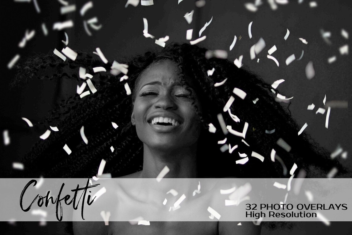 32 Confetti Overlays Overlays for Wedding Confetti Etsy