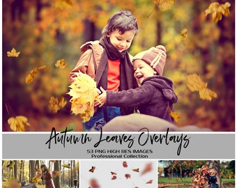 Photoshop Overlays, Falling Leaves Photo Overlays, Autumn Overlays, Fall Overlays, Photography Overlays, PNG Overlays, Leaves Texture Autumn