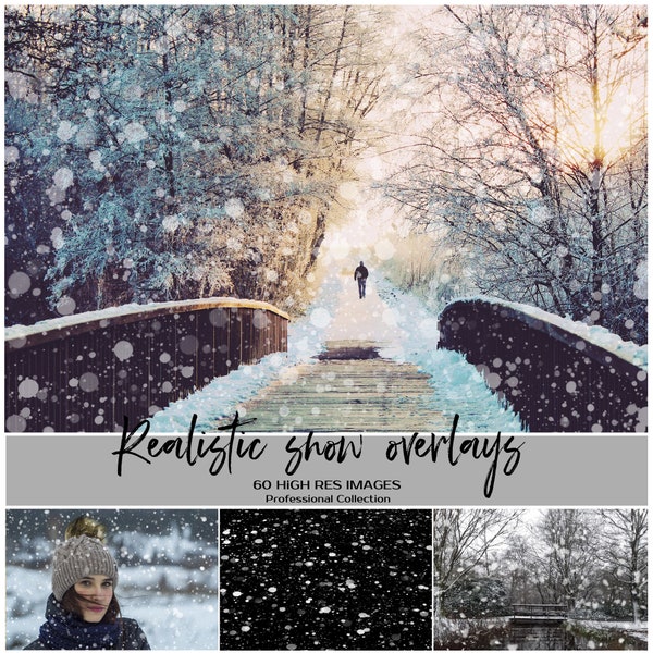 Snow Photoshop Overlays, Bokeh Snow Overlays, Winter Overlays, Christmas Overlays, Snow, Bokeh, Digital, Blur, Instant Download