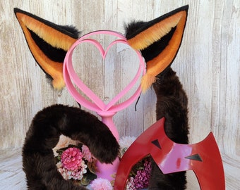 Catra Ears mask tail inspired on She Ra and The princess of the power for cosplay