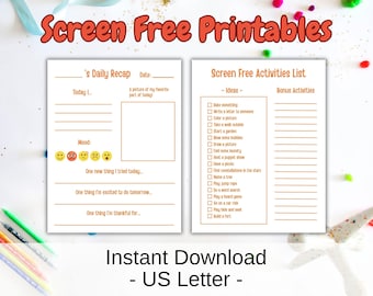 Schermloze activiteitenbundel met afdrukbare activiteiten voor kinderen 15 pagina's Instant digitale download-pdf voor jonge kinderen