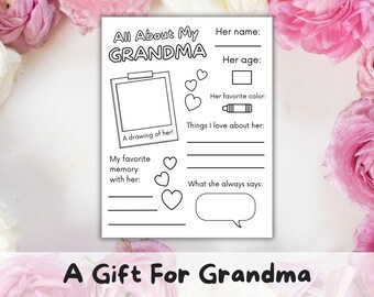 Grandma Mother's Day Activity Page: Kid's Coloring Card (Digital Download)