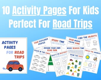 Kids Road Trip Activity Pack: Car Games & Coloring (Digital Download)
