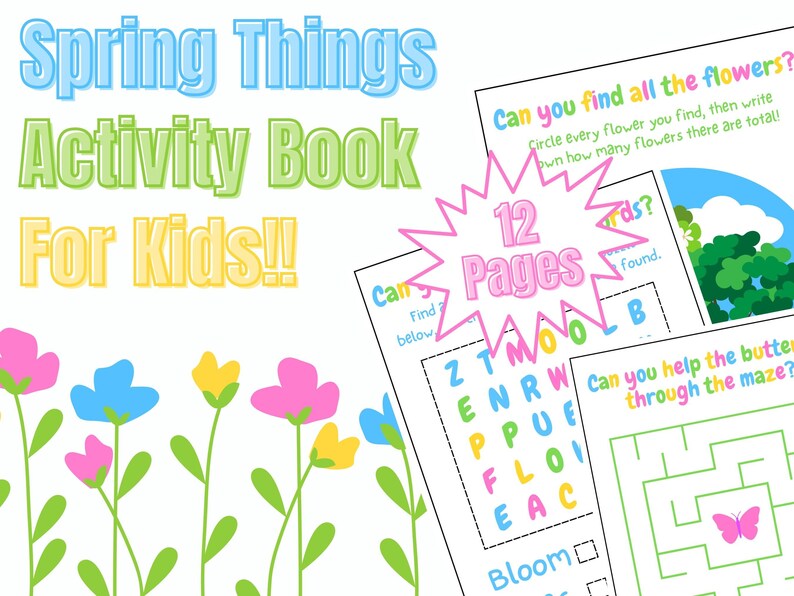 16 Spring Themed Activity Pages for Kids Printable Spring Activities ...