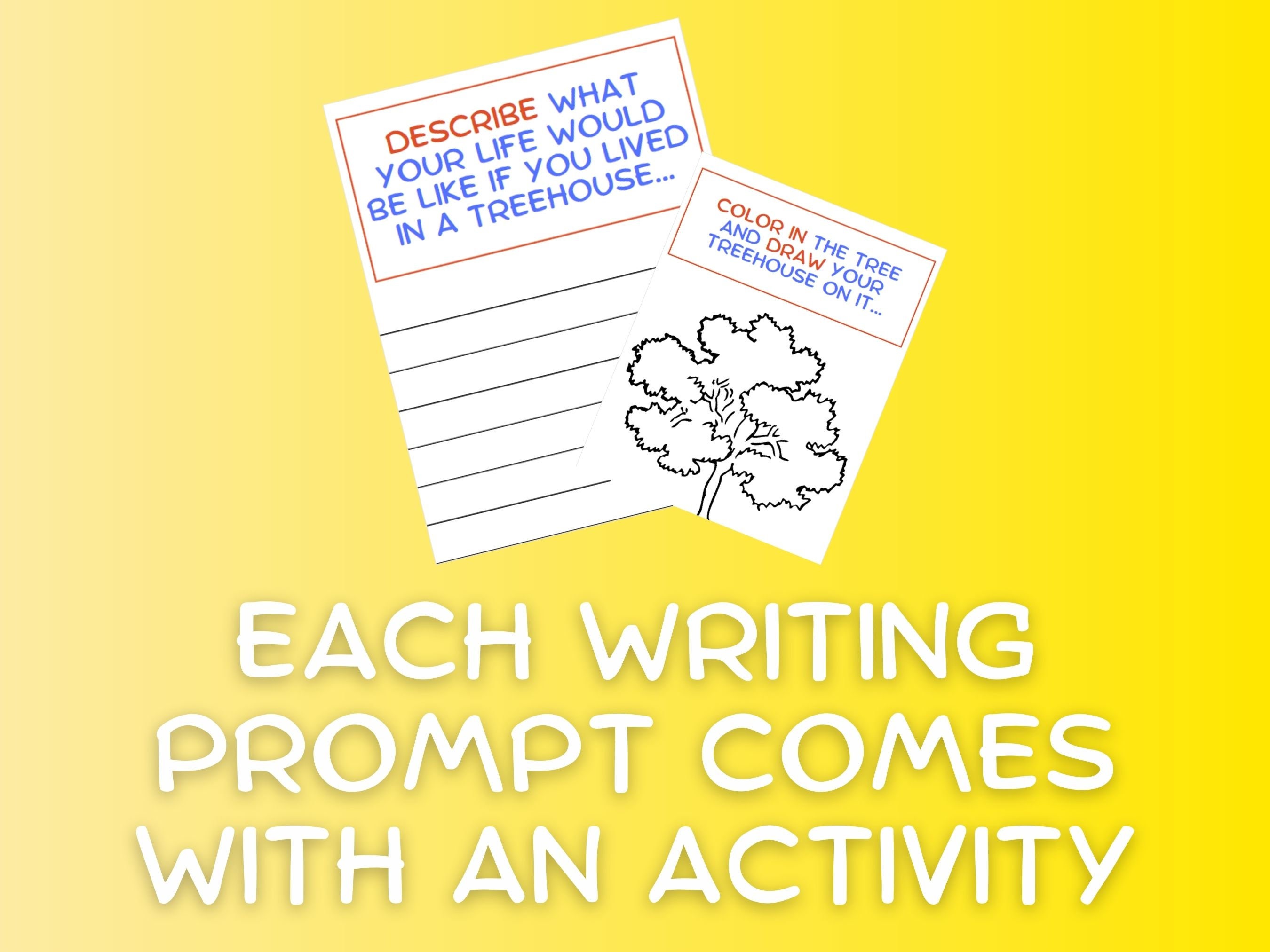 Printable Writing Prompts for Kids Activity Pages Coloring Preschool ...