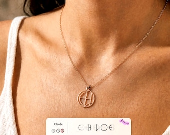 For Her Custom Name Necklace, Personalized Logo Pendant, Minimal Signature Word Jewelry, Aesthetic Gift