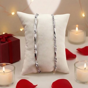 Pulsera de pareja Möbius de plata esterlina, pulseras minimalistas de amor eterno