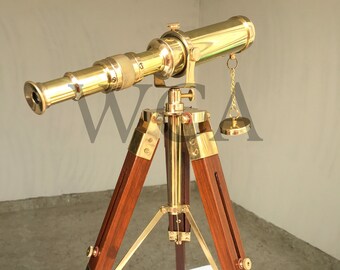 Telescope Etsy - vintage brass maritime telescope with stand nautical spy glass pirate telescope with tripod collectible decorative telescope