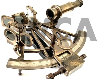 Handmade Solid Brass Sextant Nautical Astrolabe Working Sextant Marine Sextant Collectible Maritime Tabletop Sextant Decor