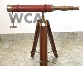 Nautical Brass Maritime Telescope With Tripod Handmade Vintage Scope Marine Navy Ship Spy Glass telescope With Stand Balcony decorative gift