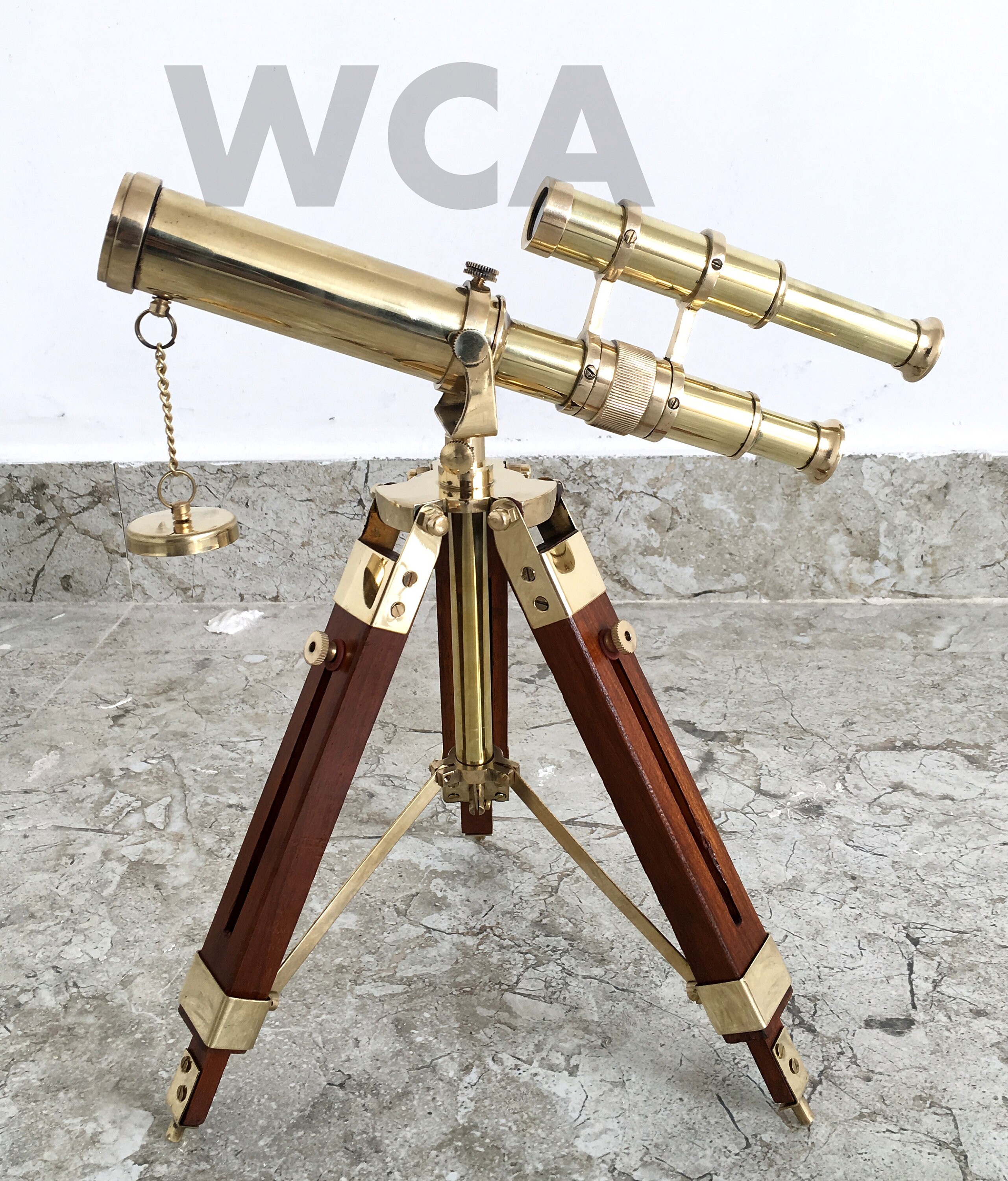 Nautical Brass Navy Ship Telescope With Tripod Vintage Double Etsy