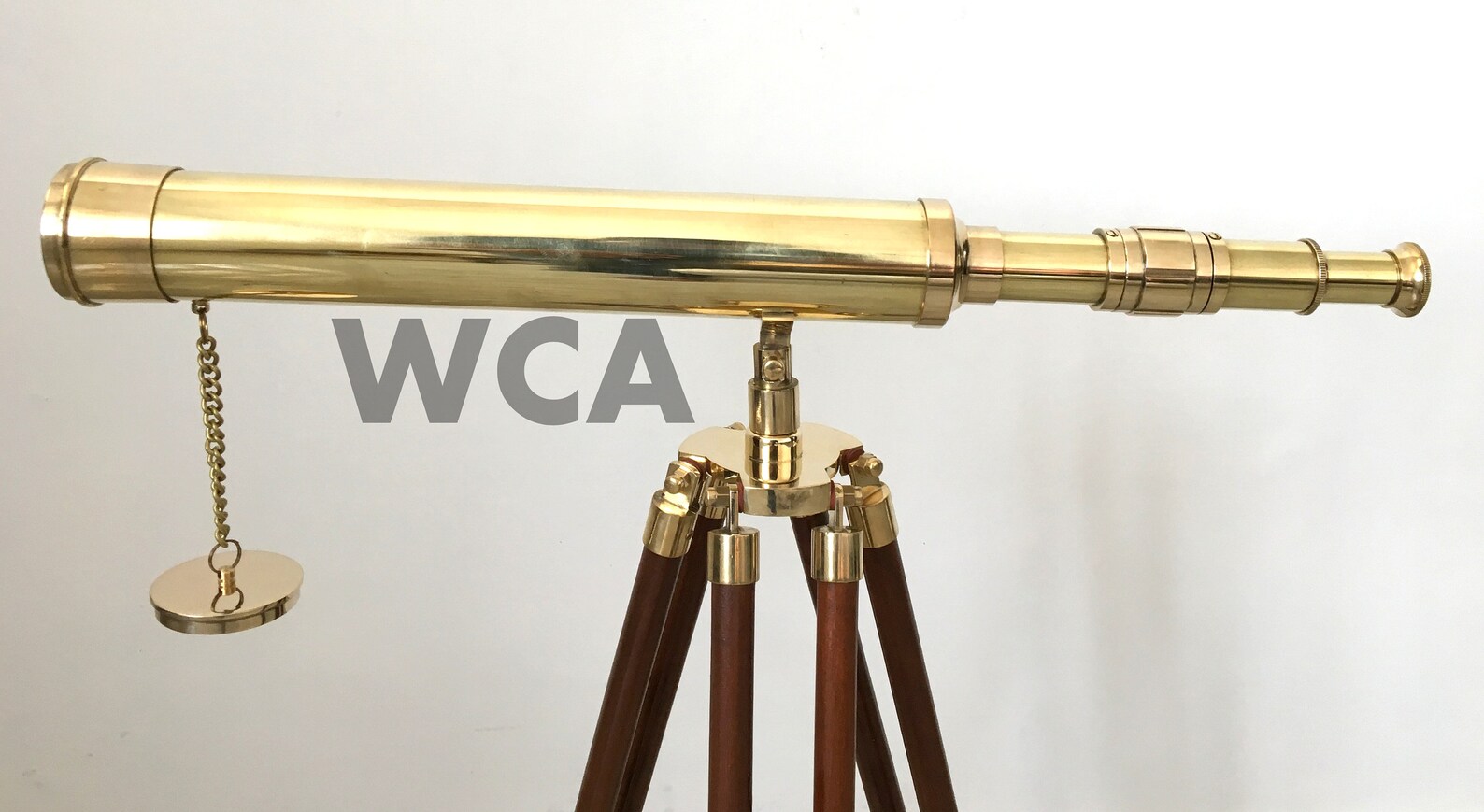 Handmade Shiny Brass Spy Glass Telescope With Wooden Tripod Etsy