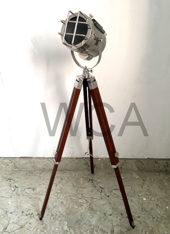 Vouwen omverwerping Previs site Nautical Floor Lamp With Adjustable Wooden Tripod Handmade - Etsy België