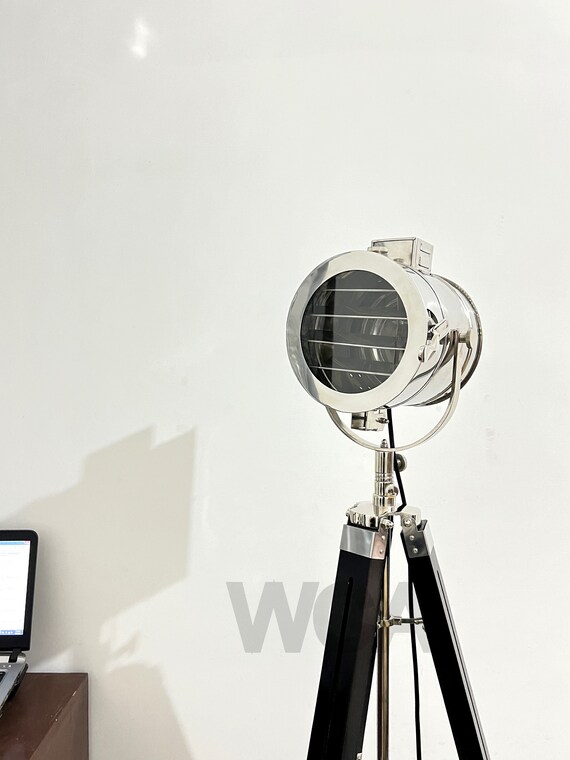 Handmade Modern Spotlight Floor Lamp Nautical Wooden Adjustable