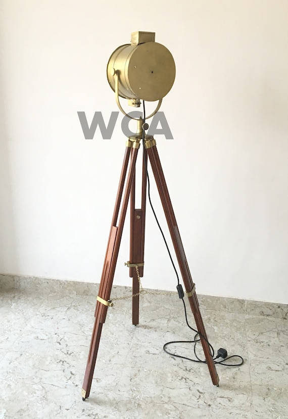 Nautical Brass Antique Modern Floor Lamp Handmade Marine Tripod