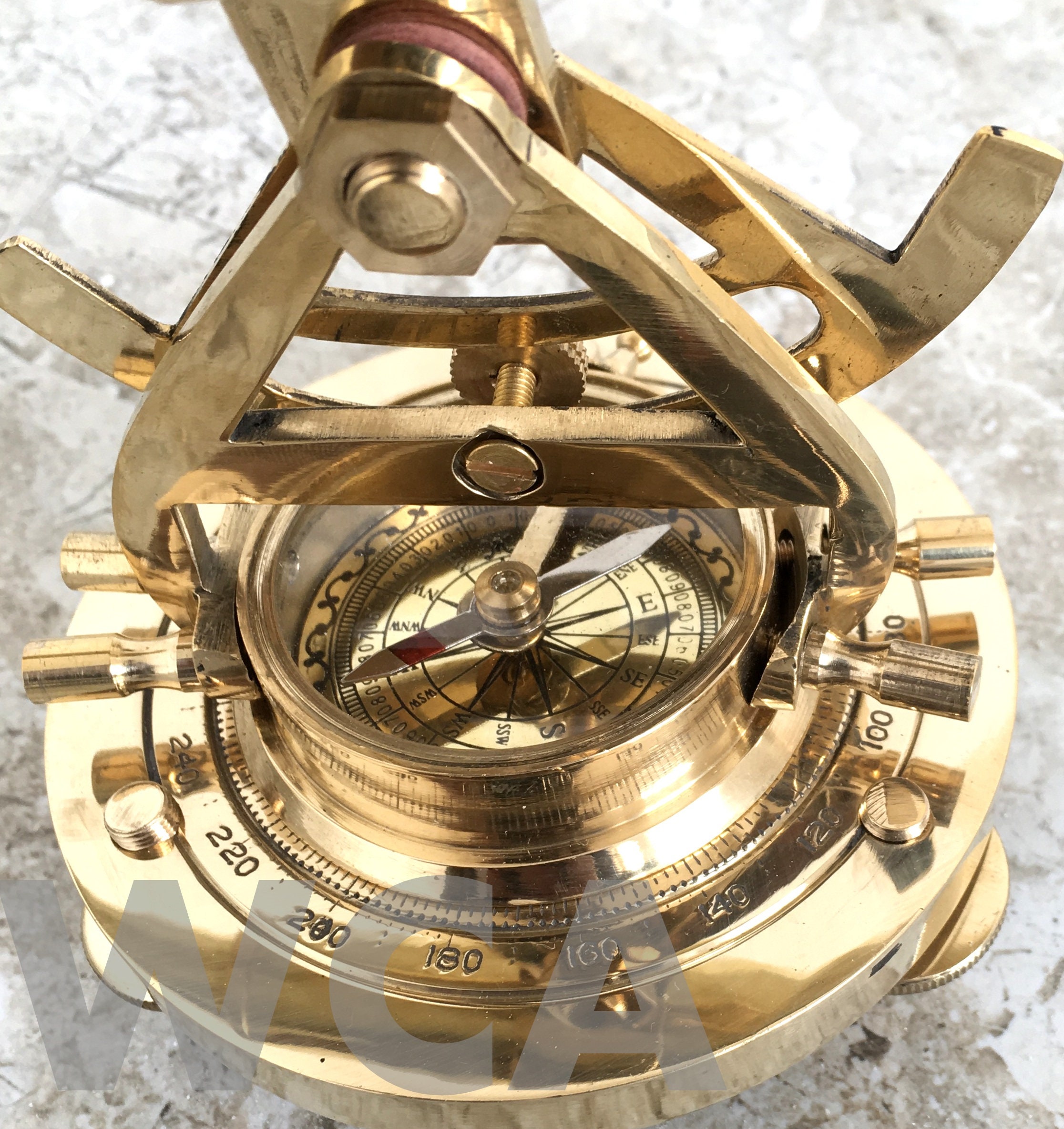 Vintage Marine Brass Antique Alidate With Compass ( 6 Inches