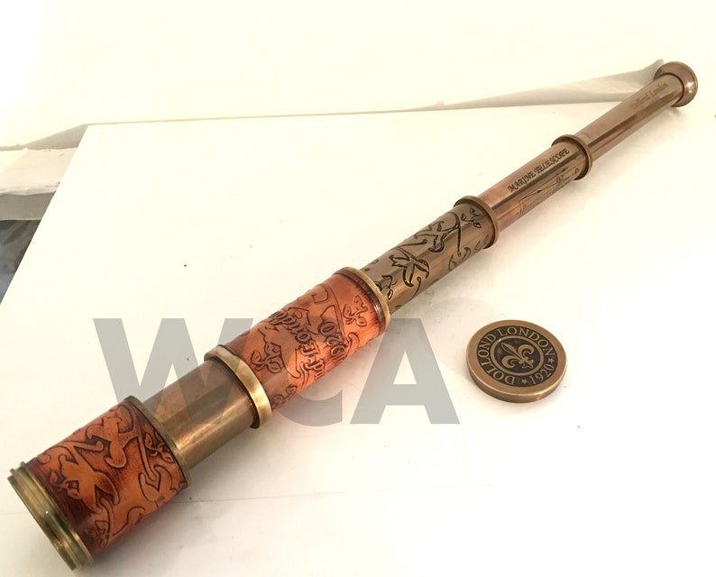Engraving Dollond London Nautical Antique Brass Spyglass Etsy