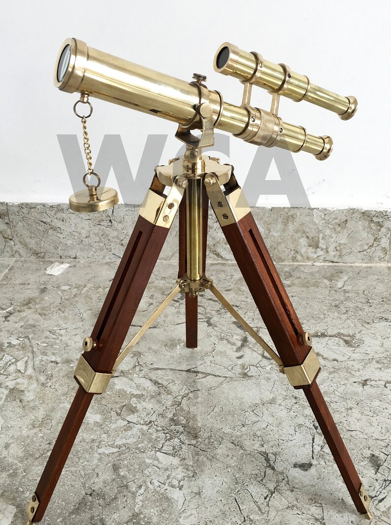 Solid Brass Navy Ship Telescope With Tripod Vintage Double Etsy
