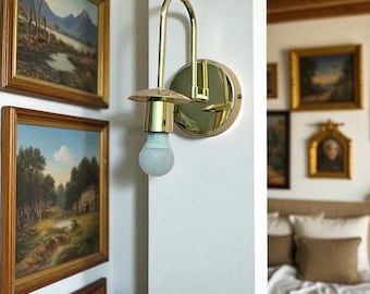 Handmade Brass Wall Sconce: Mid-Century Modern Wall Light Fixture