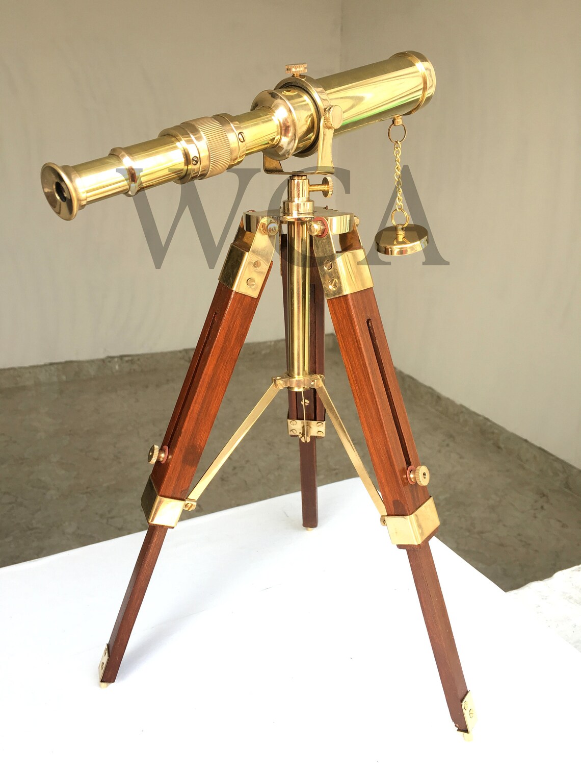Vintage Brass Maritime Telescope With Stand Nautical Spy Glass Etsy