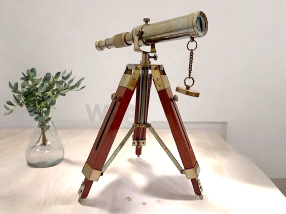 Nautisches Messing Teleskop - Handgefertigtes Stativ-Teleskop 12 Zoll Poliert