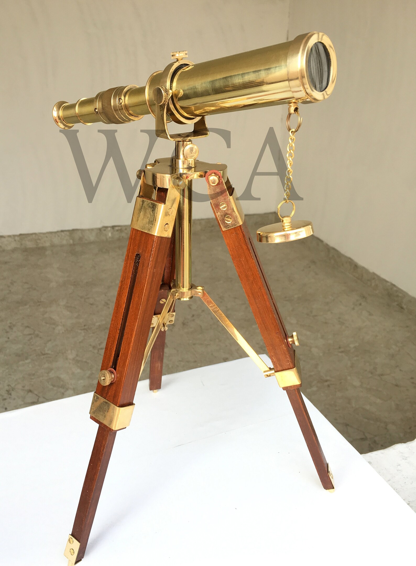 Vintage Brass Maritime Telescope With Stand Nautical Spy Glass Etsy