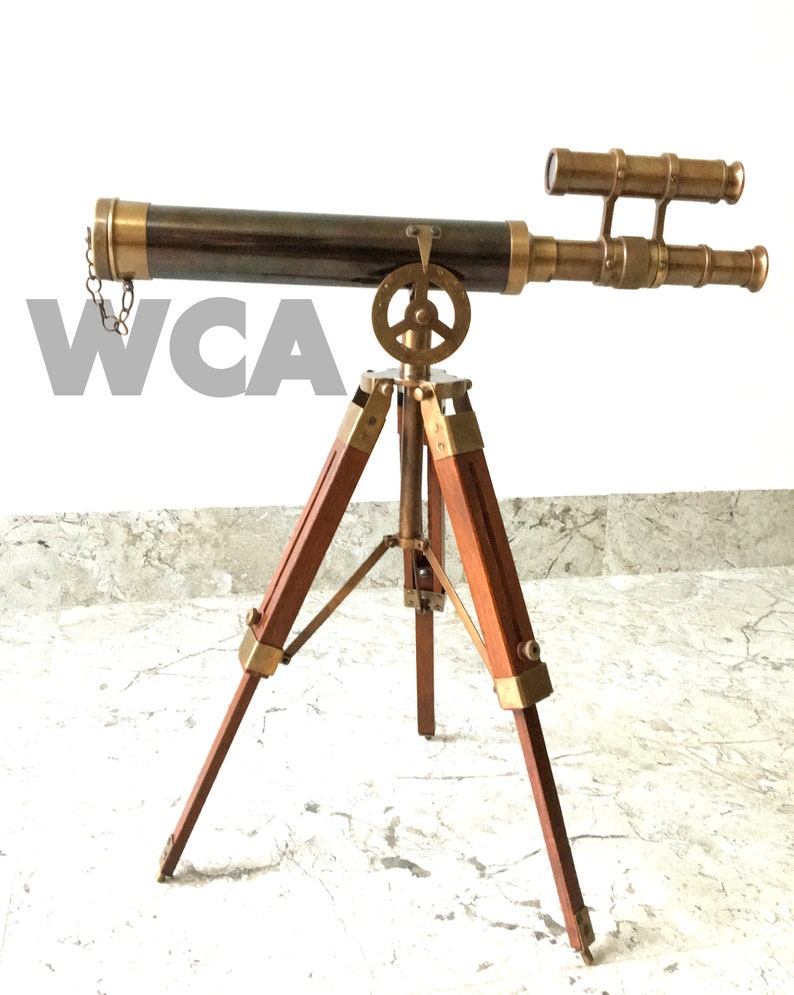Two Ton Antique Nautical Brass Double Barrel Telescope With Etsy