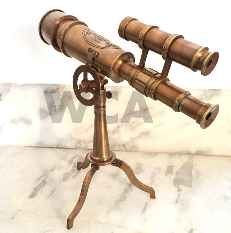 Vintage Maritime Handmade Telescope Desktop Antique Brass Etsy