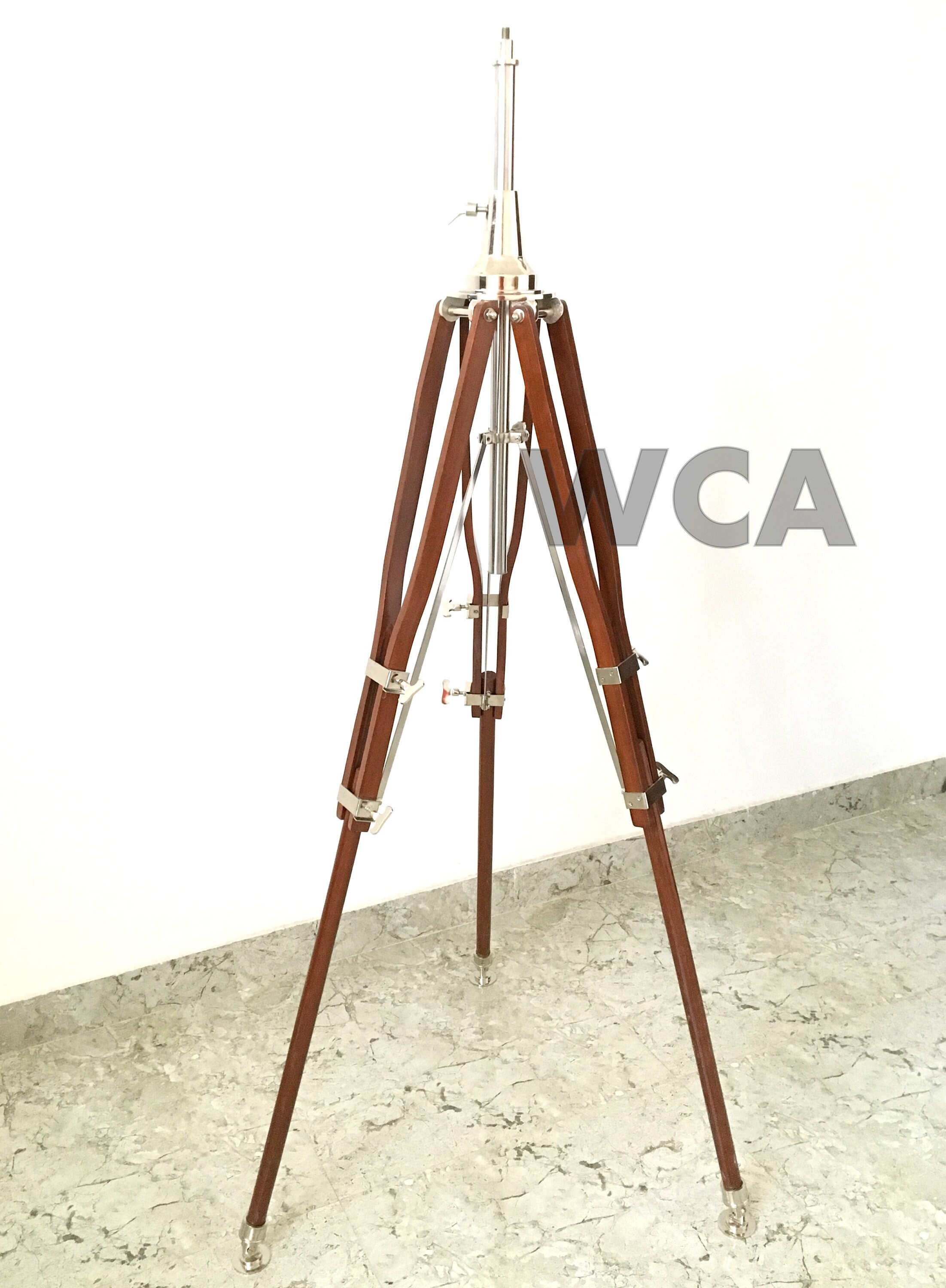 Royal Modern Wooden Tripod Stand Handmade Chrome Finish Etsy