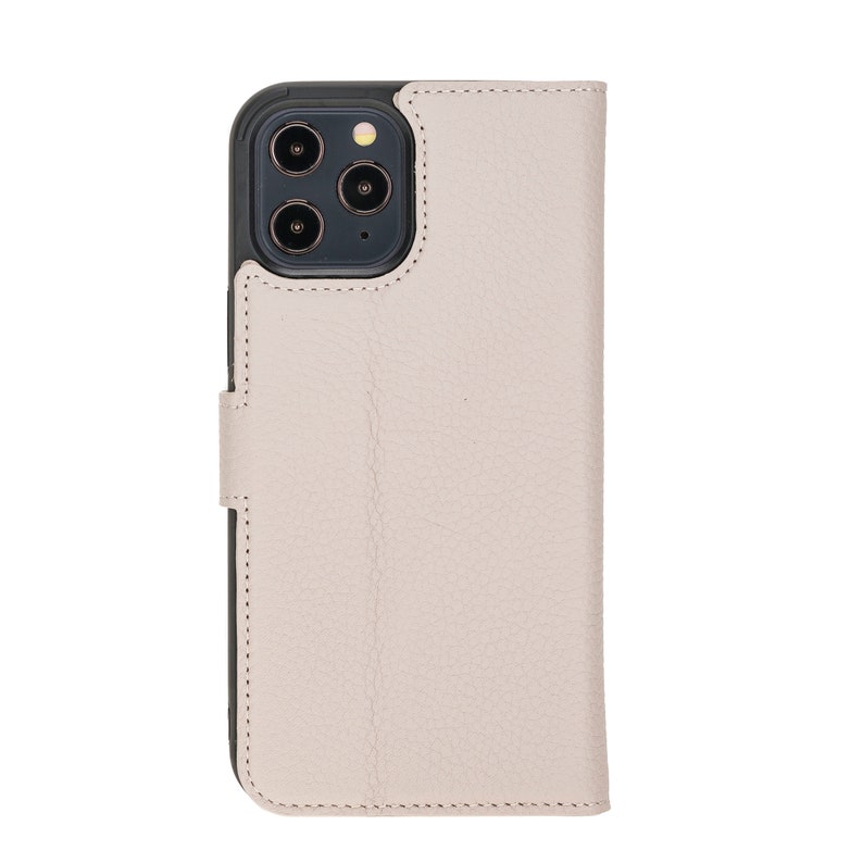 iPhone 12 6.1 Magnetic Detachable Wallet Case for iPhone 12 Card /& ID Slots for Women Beige Genuine Leather Wallet Case