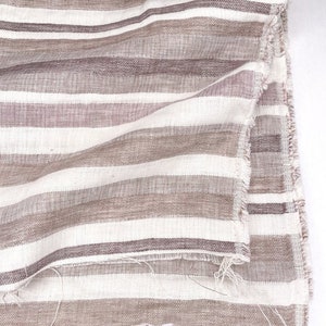 1/2 Yard Stripe Yarn Dyed Linen Cotton Jacquard Natural 54 Wide image 2