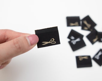 Fabric Shears Sewing Labels - THE BLACK from Sewing Therapy (10 Labels in each envelope)