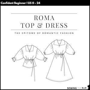 PDF Roma Top & Dress Pattern - Sewing Therapy with a Step-by-Step Sewalong Video