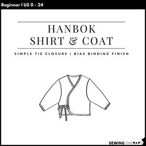 Patrón de camisa y abrigo Hanbok en PDF: Terapia de costura con video paso a paso