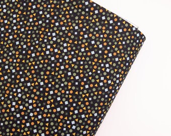 1/2 Yard ABC XYZ Shapes and Stars - Black - Cotton 100% 42" Wide