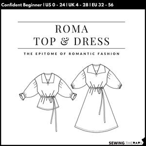 PDF Roma Top & Dress Pattern - Sewing Therapy with a Step-by-Step Sewalong Video